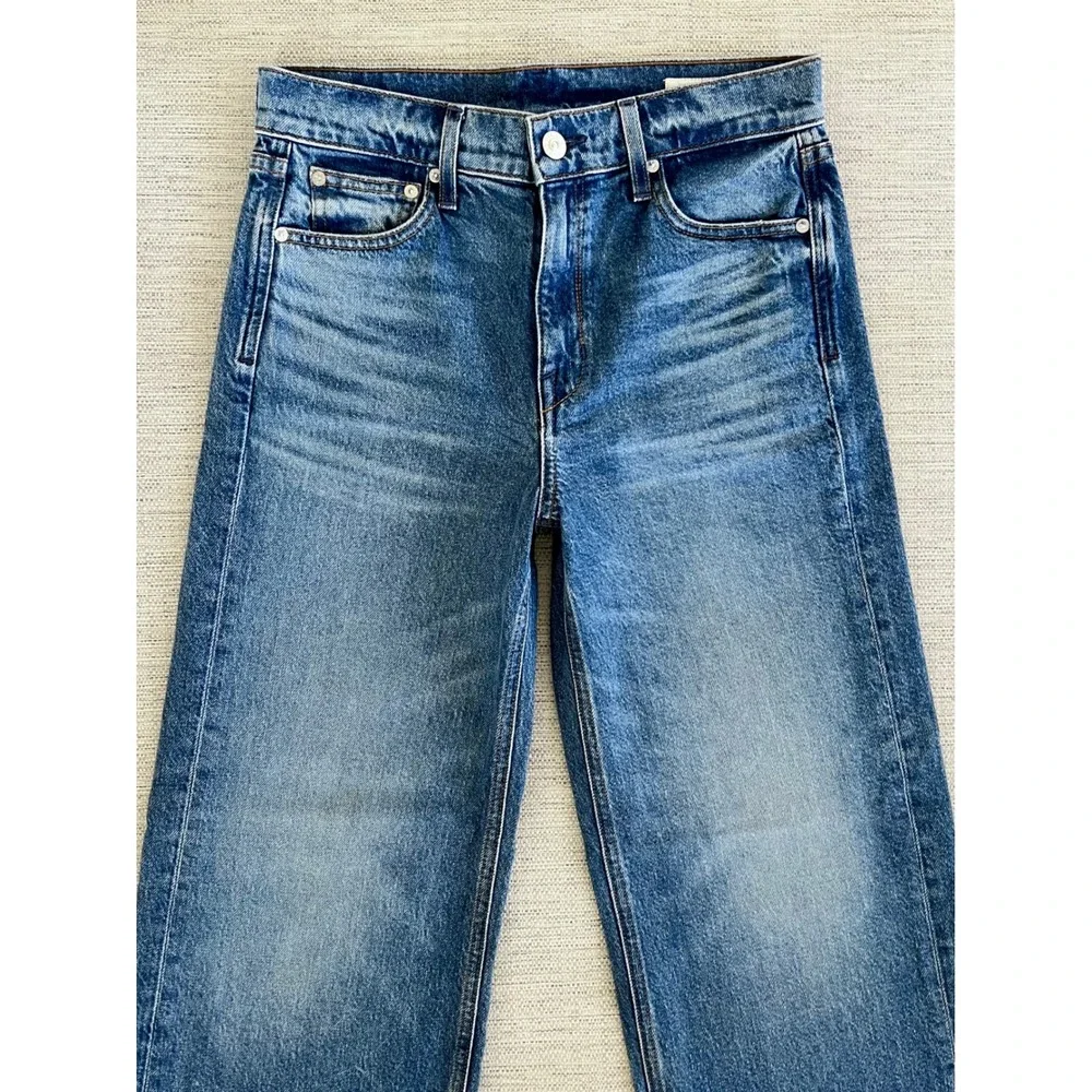 AYR Wide Leg Flare Jeans in Light Blue Wash